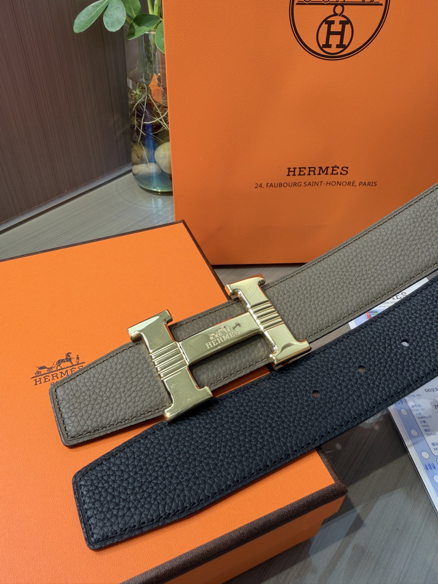 【限定入荷】Hermès フレンチ紳士ベルト「全長約 100cm」