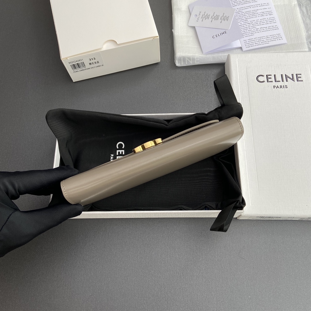 セリーヌ「Celine」TRIOMPHE光沢牛革財布