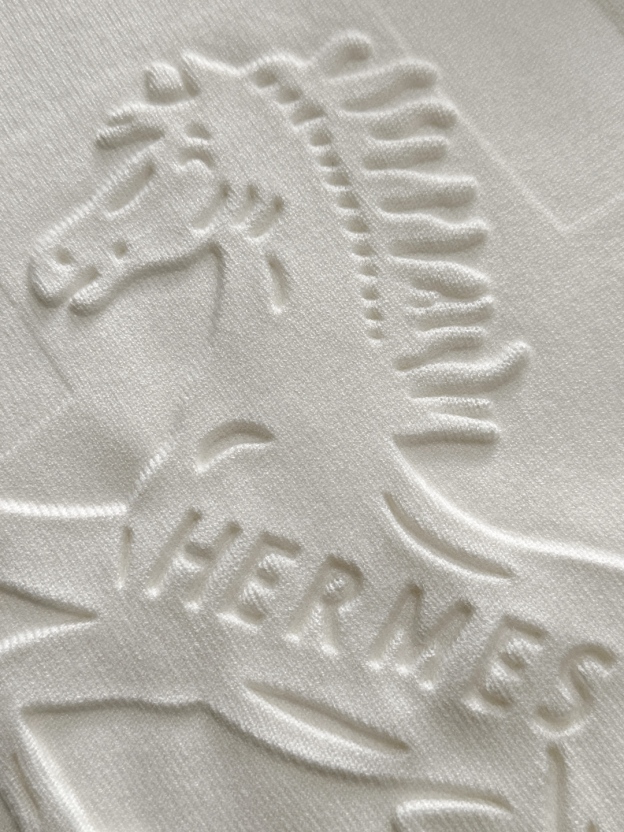エルメス「Hermès」秋冬全身ジャージー柄新作シンプル丸首ニットウールセーター