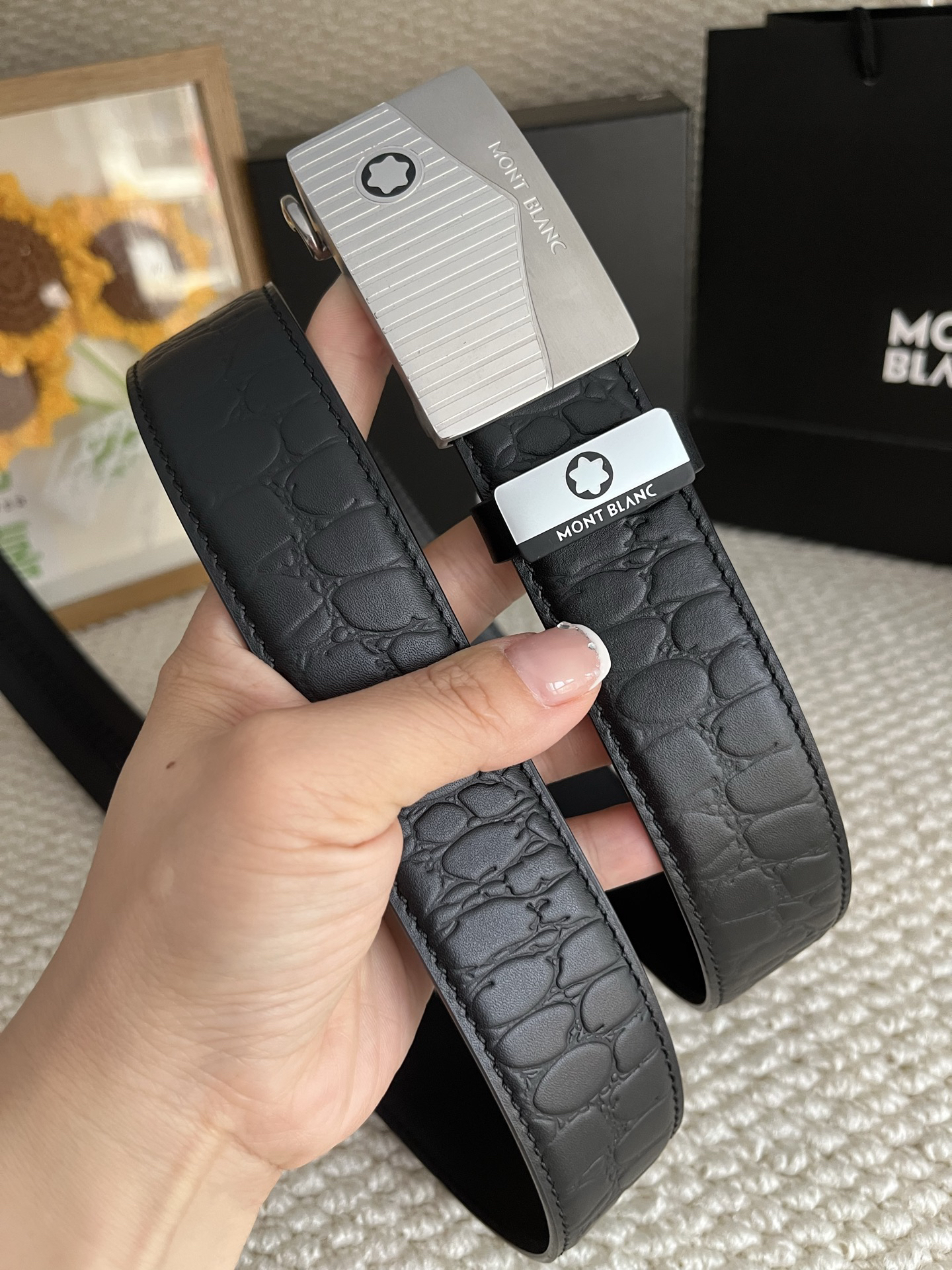 【厳選在庫】Montblanc ビジネスマン正装ベルト「全長約 100cm」