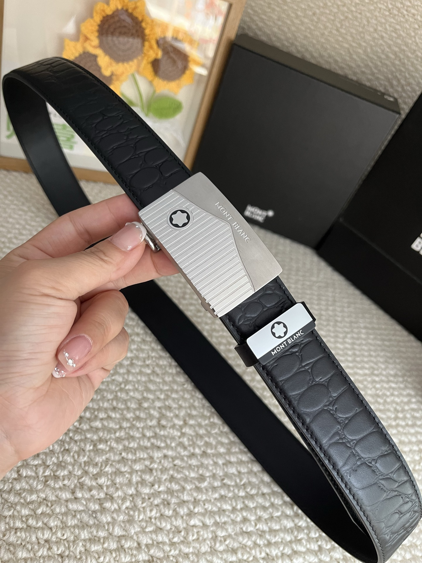 【厳選在庫】Montblanc ビジネスマン正装ベルト「全長約 100cm」