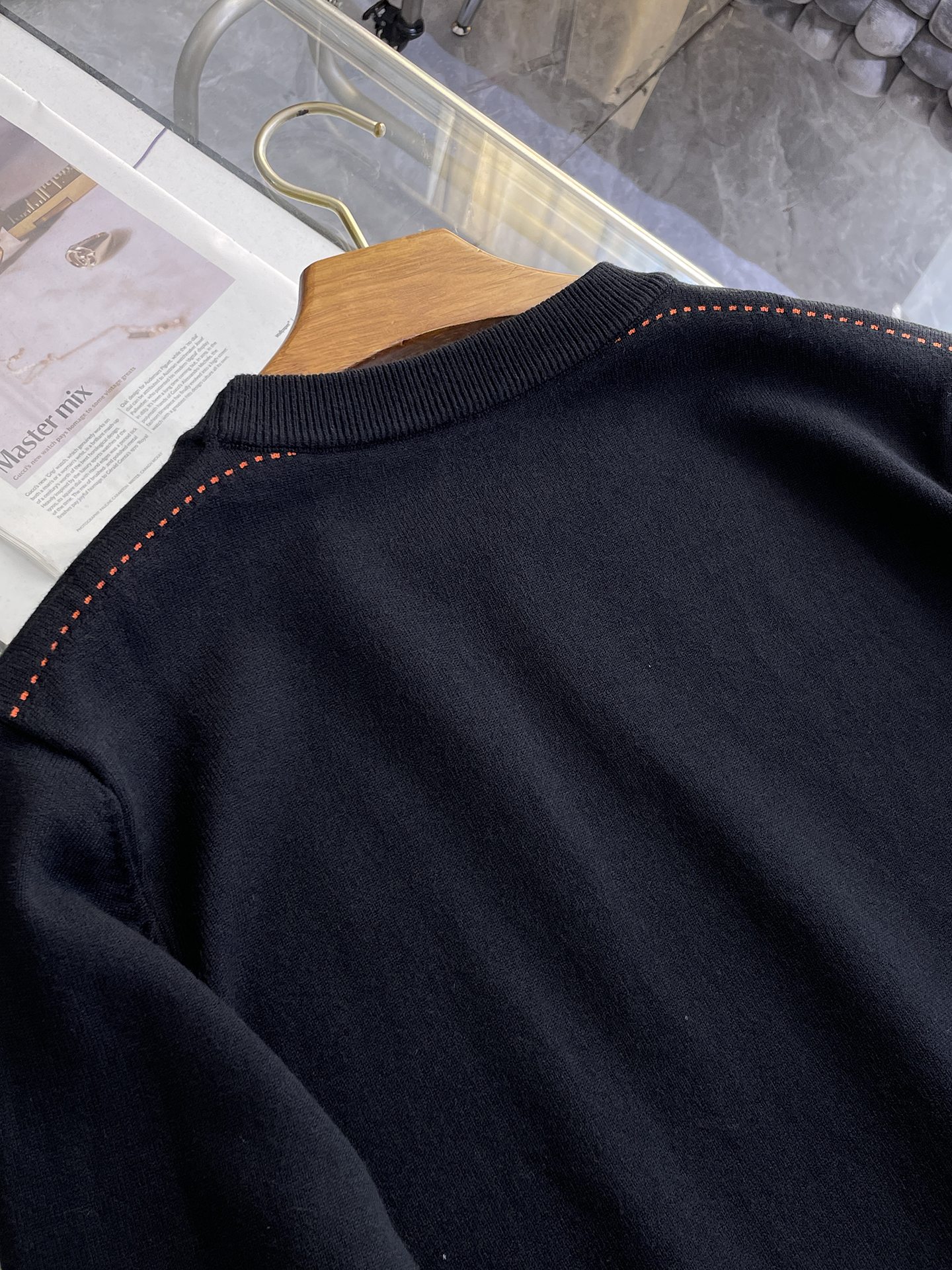 エルメス「Hermès」秋冬用ウール混紡クルーネックニットセーター