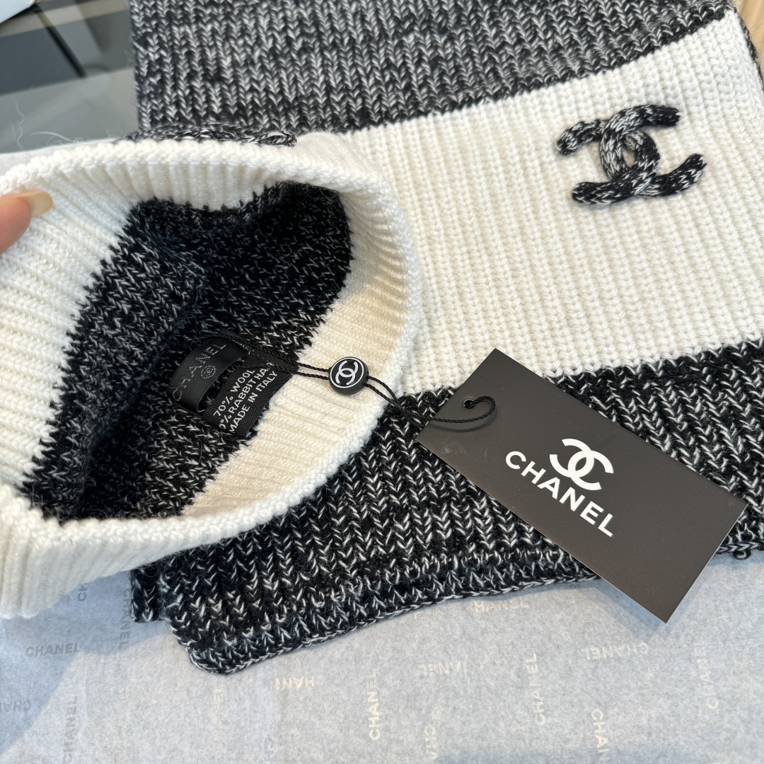 【定番人気】シャネル 秋冬 防寒アクセサリー マフラー＆ハットセット
