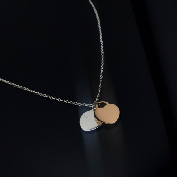 ティファニー「Tiffany & Co.」Return to Tiffany™ ダブルハートタグ ネックレス40.6CM