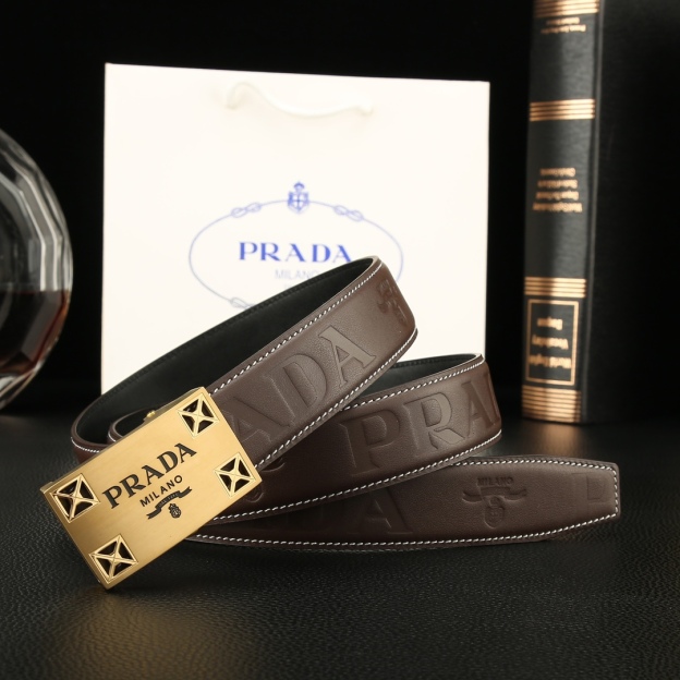 プラダ「Prada」メンズ オートマチック レザーベルト100CM