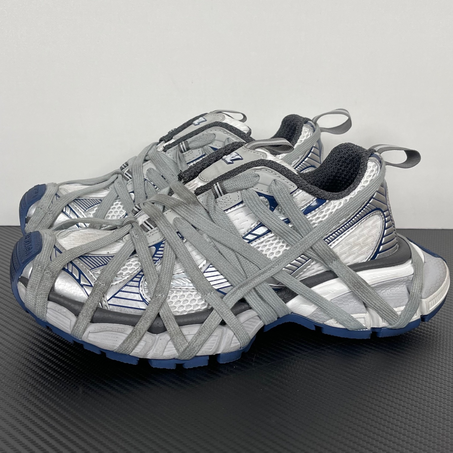 バレンシアガ「Balenciaga」Sneaker Tess 3XL 10th B款 バンドストラップ シルバー ブルー スニーカー