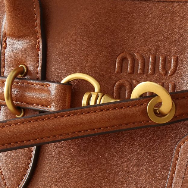 ミュウミュウ アバンチュール ナッパレザー トップハンドルバッグ「Aventure Bag」