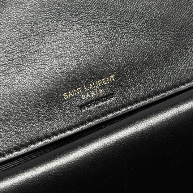 サンローラン「Saint Laurent」ルル ブラックレザー ミディアムバッグ
