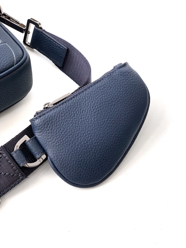 ディオール「Dior」サドル トリプル ポーチ ネイビー グラビティ アウトライン