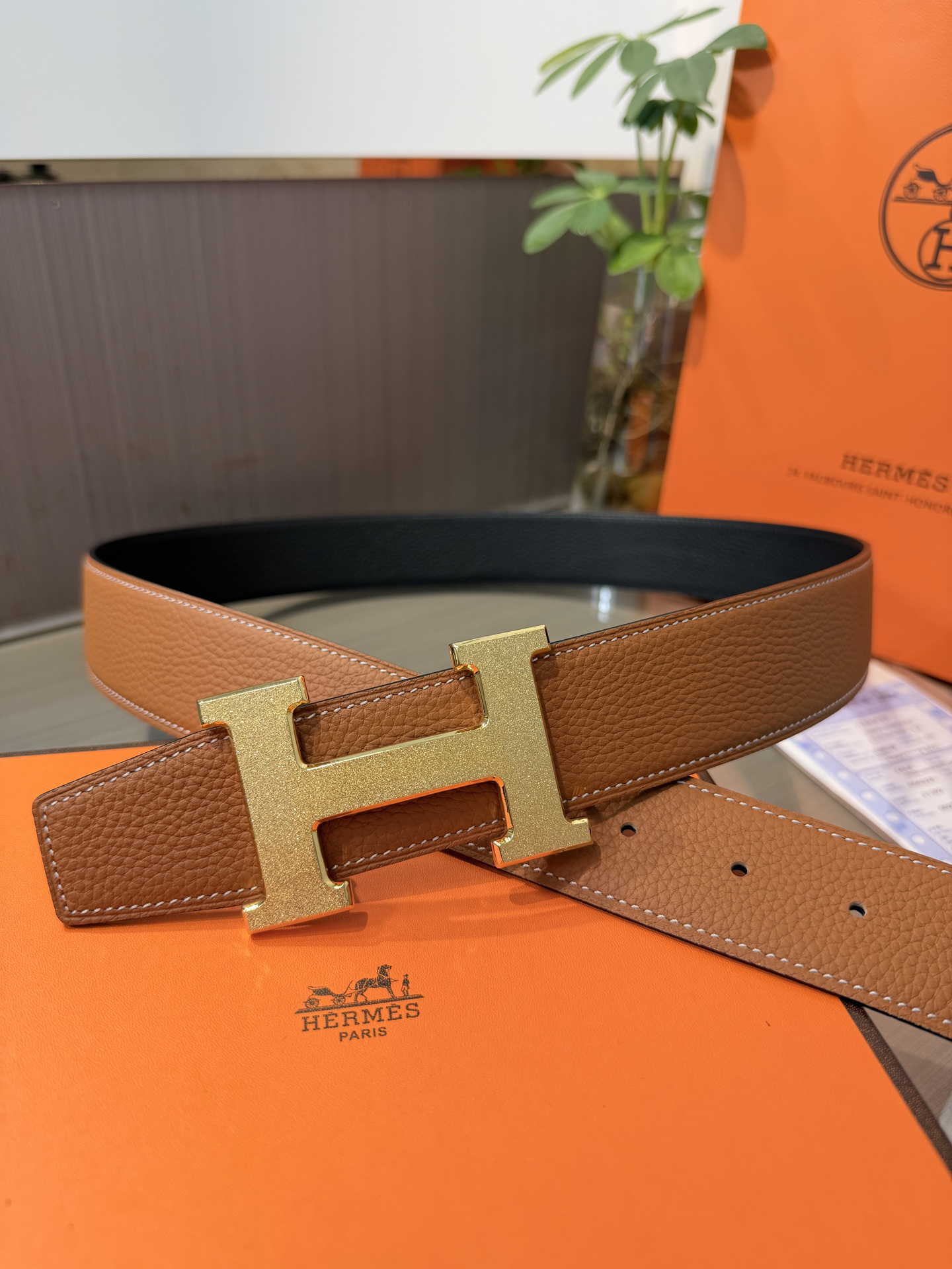 【限定入荷】Hermès フレンチ紳士ベルト「全長約 100cm」