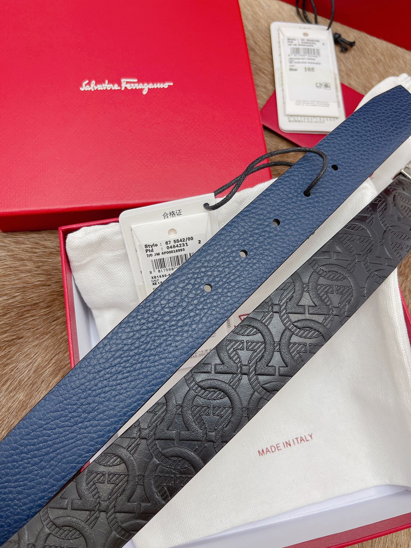 【新規倉庫入り】Salvatore Ferragamo 職人仕上げ高級ベルト「全長約 100cm」
