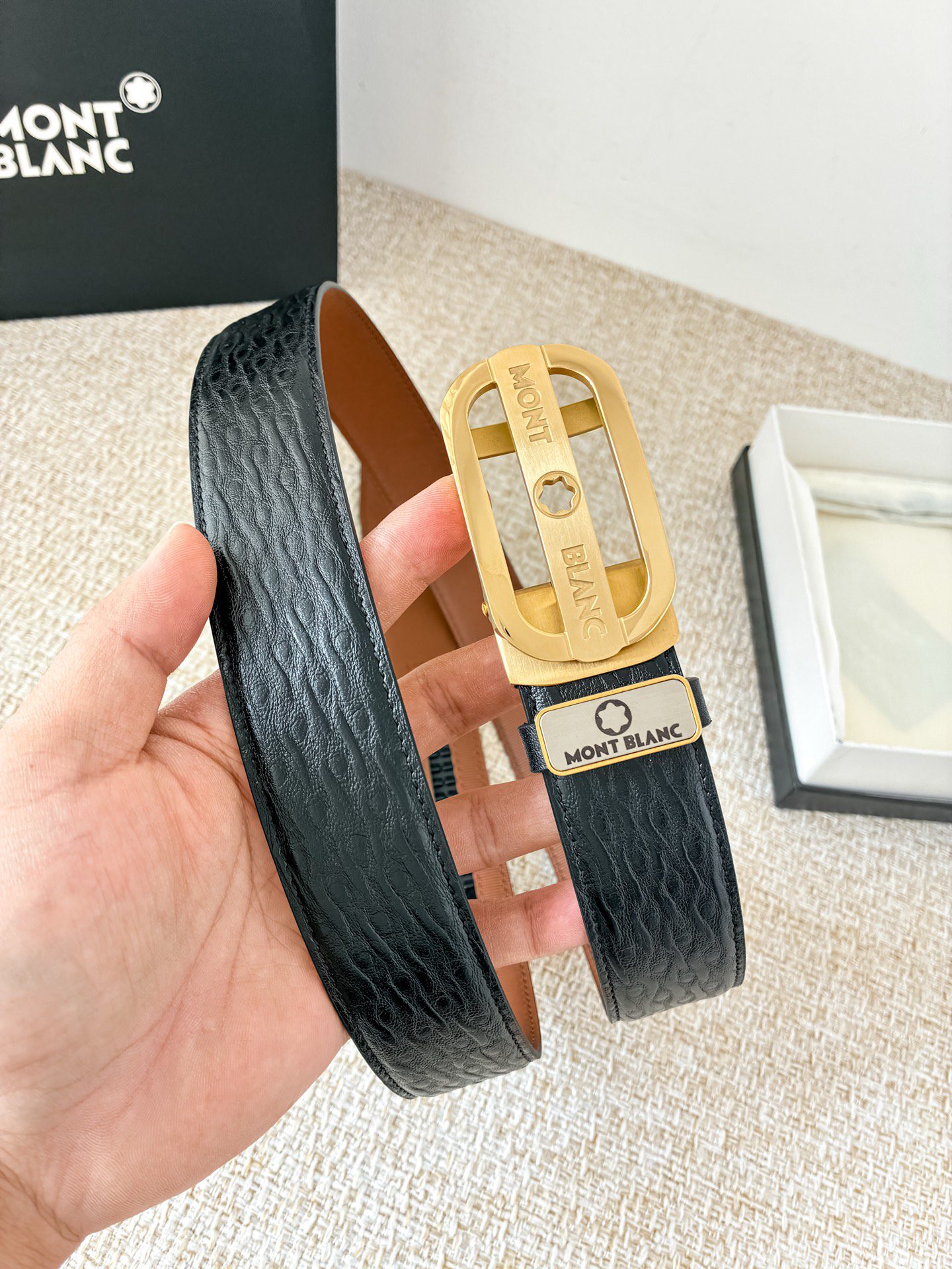 【厳選在庫】Montblanc ビジネスマン正装ベルト「全長約 100cm」