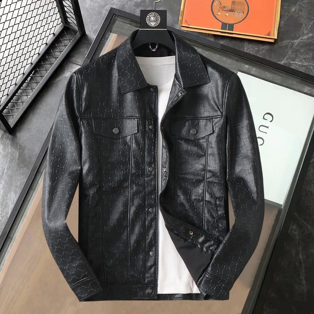 グッチ「Gucci 」秋冬新作メンズラペルレザージャケット