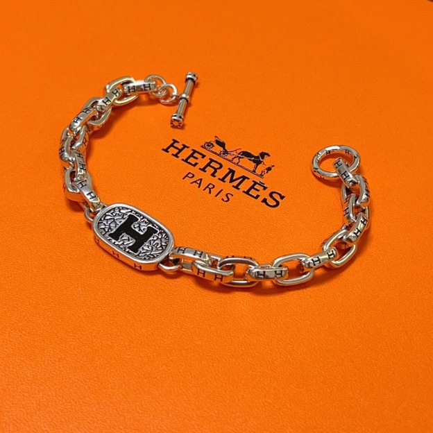 エルメス「Hermès」プラチナ 強化版 アンカーチェーン ブレスレット16MM