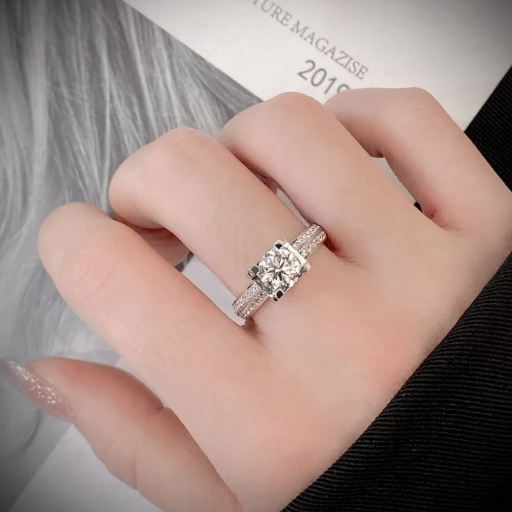カルティエ「Cartier」ダブルロウ ダイヤモンド ウェディングリング