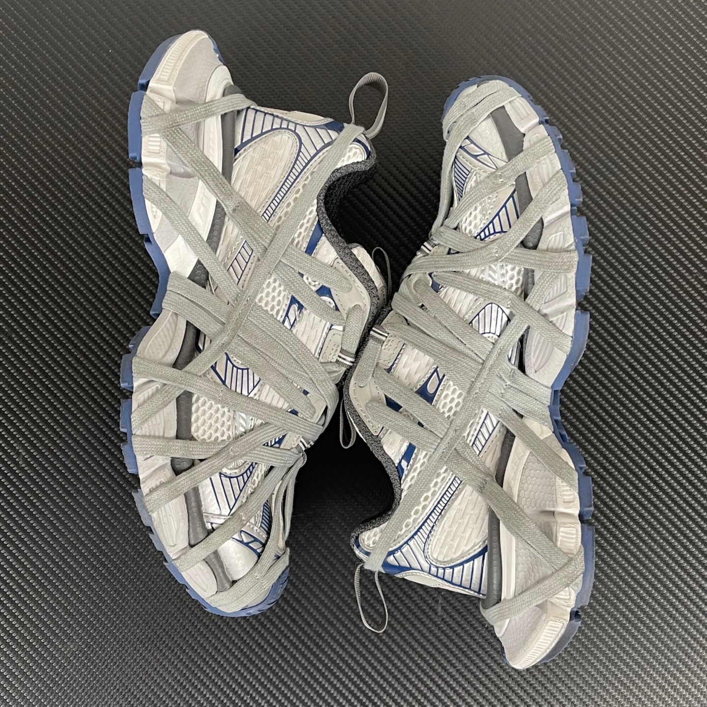 バレンシアガ「Balenciaga」Sneaker Tess 3XL 10th B款 バンドストラップ シルバー ブルー スニーカー