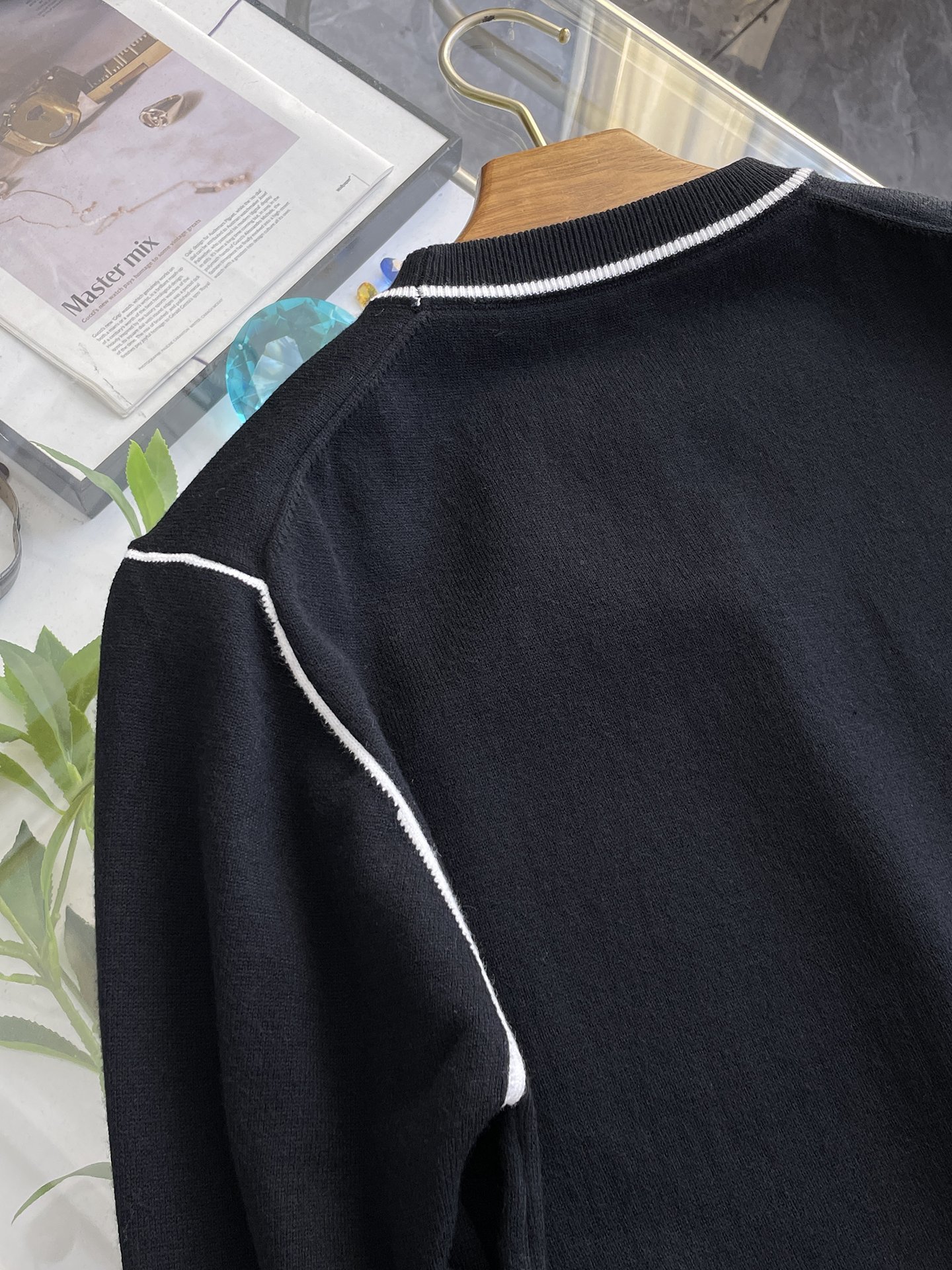 エルメス「Hermès」秋冬用ウール混紡クルーネックニットセーター