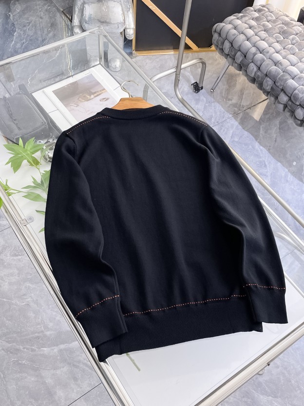 エルメス「Hermès」秋冬用ウール混紡クルーネックニットセーター