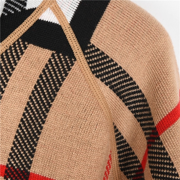 Burberry / バーバリー クラシックチェック柄両面着キャシュミアニットロングスリーブフード付きジャケット
