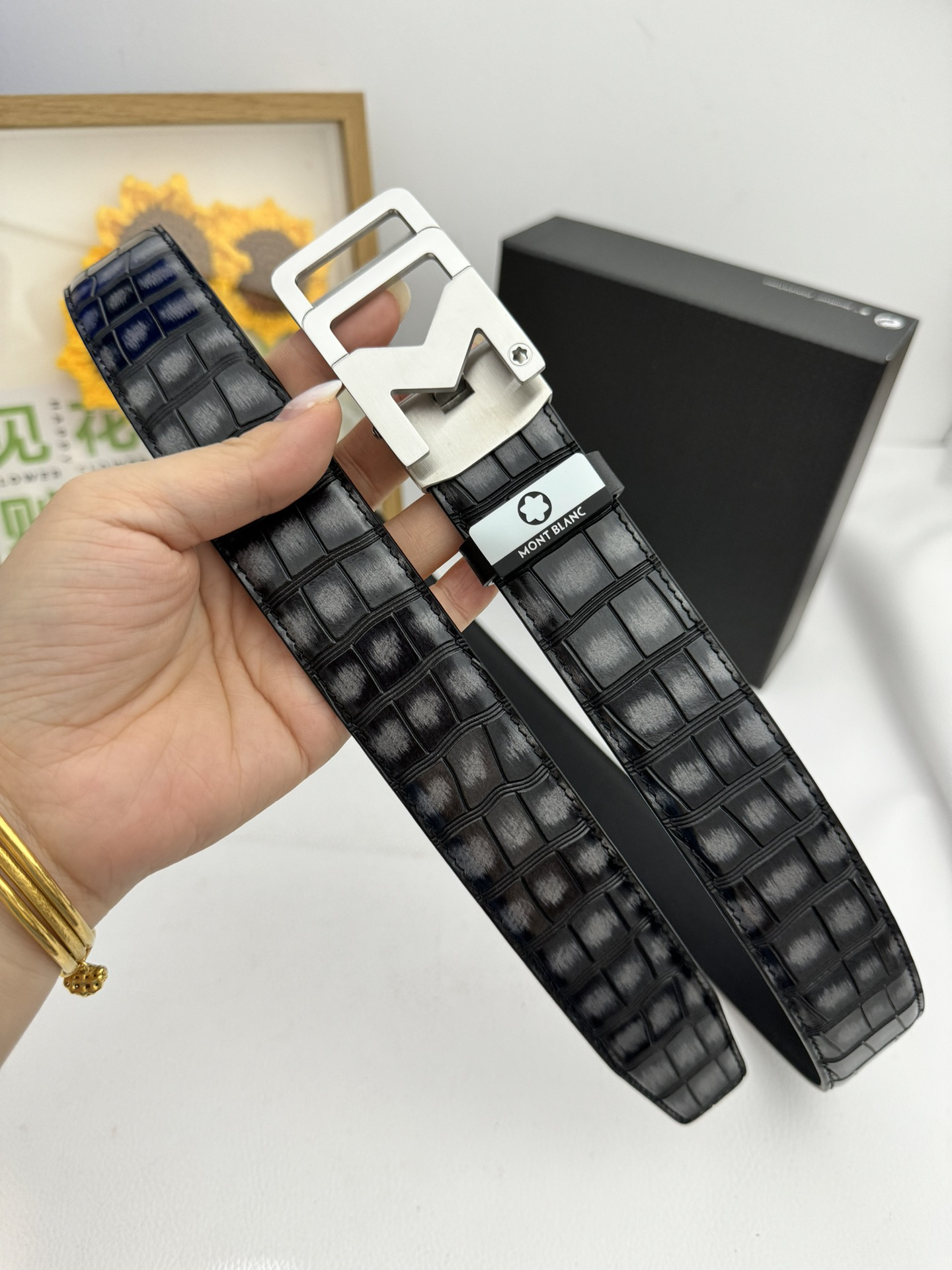 【厳選在庫】Montblanc ビジネスマン正装ベルト「全長約 100cm」