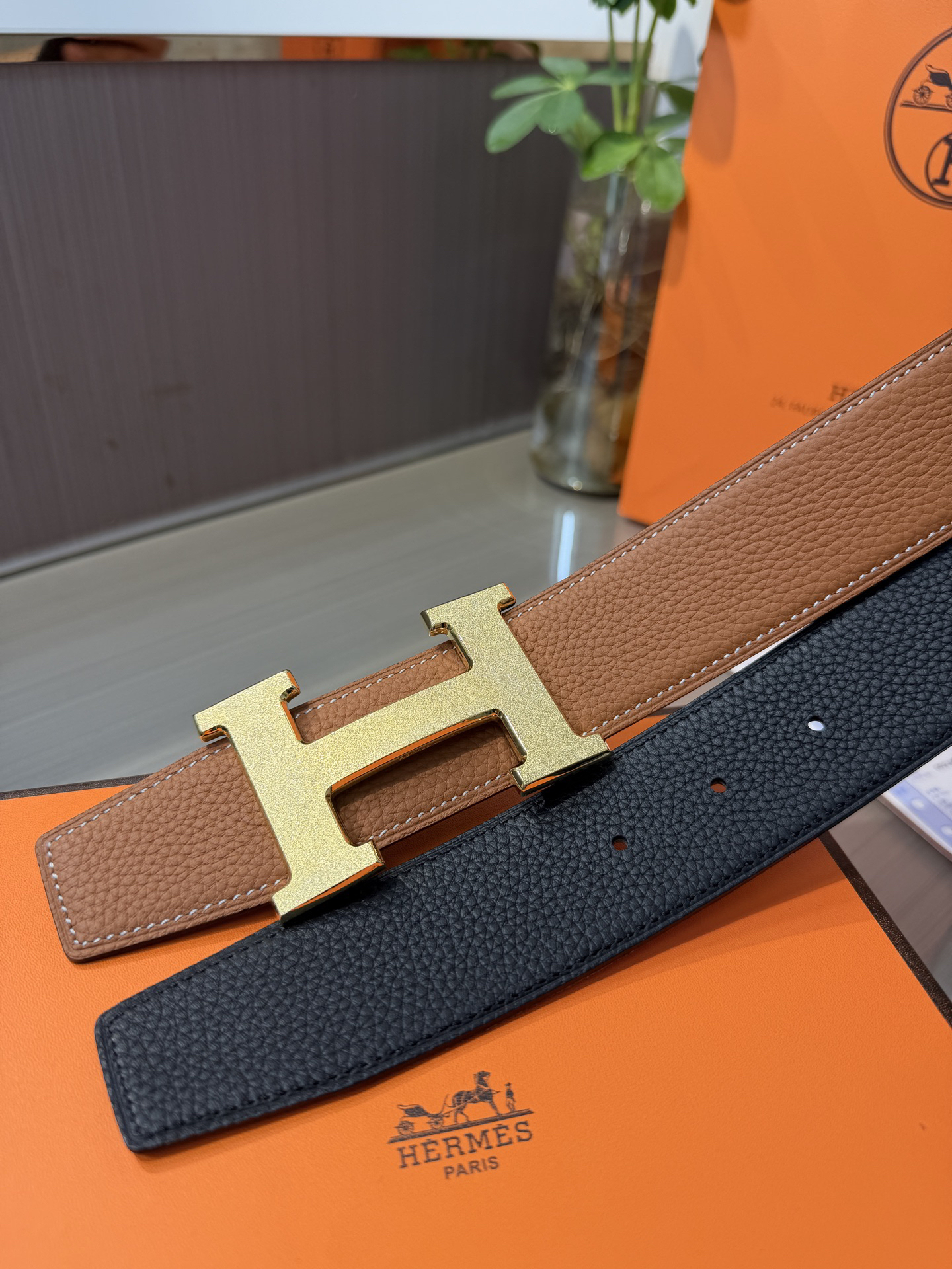 【限定入荷】Hermès フレンチ紳士ベルト「全長約 100cm」