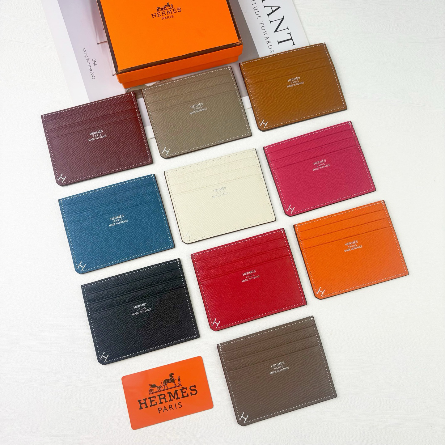 エルメス「Hermès」エンプソン牛革カードケース 10色