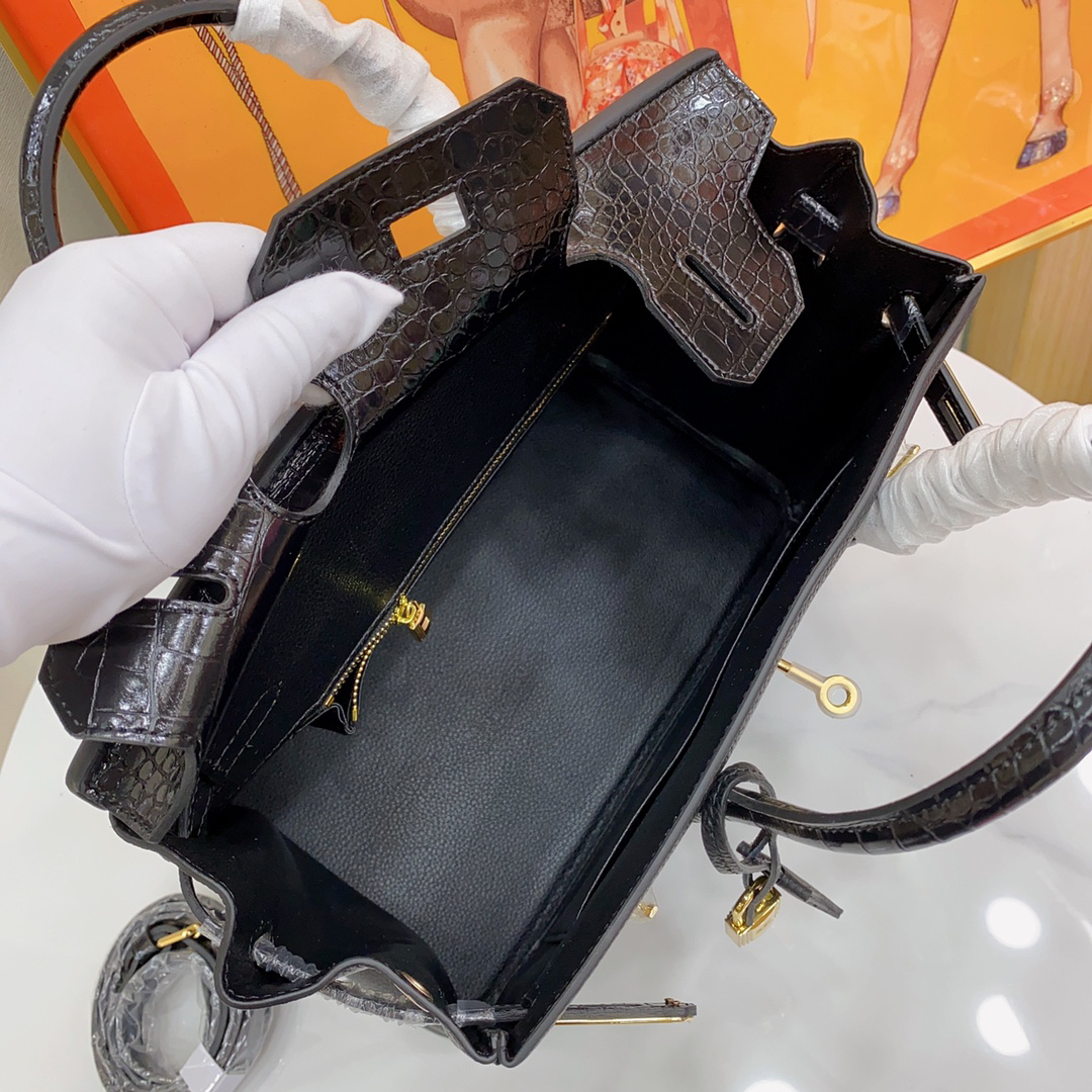 エルメス バーキン 25/30 バッグ クロコダイルエンボス「Birkin Bag」