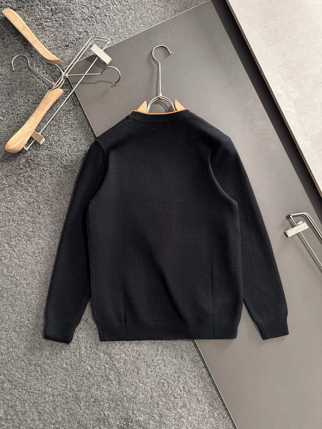 エルメス「Hermès」秋冬全身ジャージー柄新作シンプル丸首ニットウールセーター