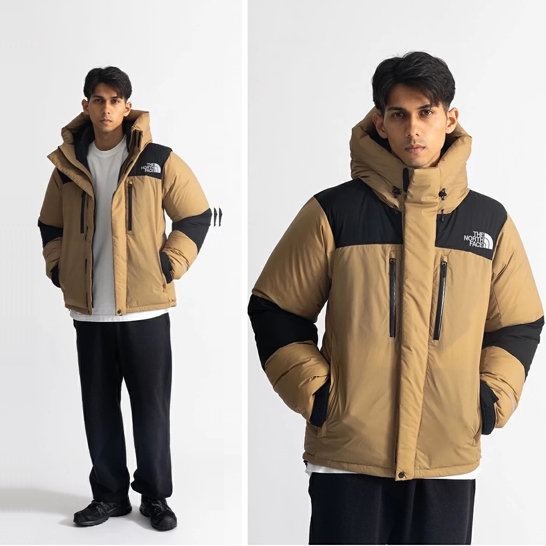 【特価人気商品】ザ・ノースフェイス パッチワークデザインのフード付きダウンジャケット