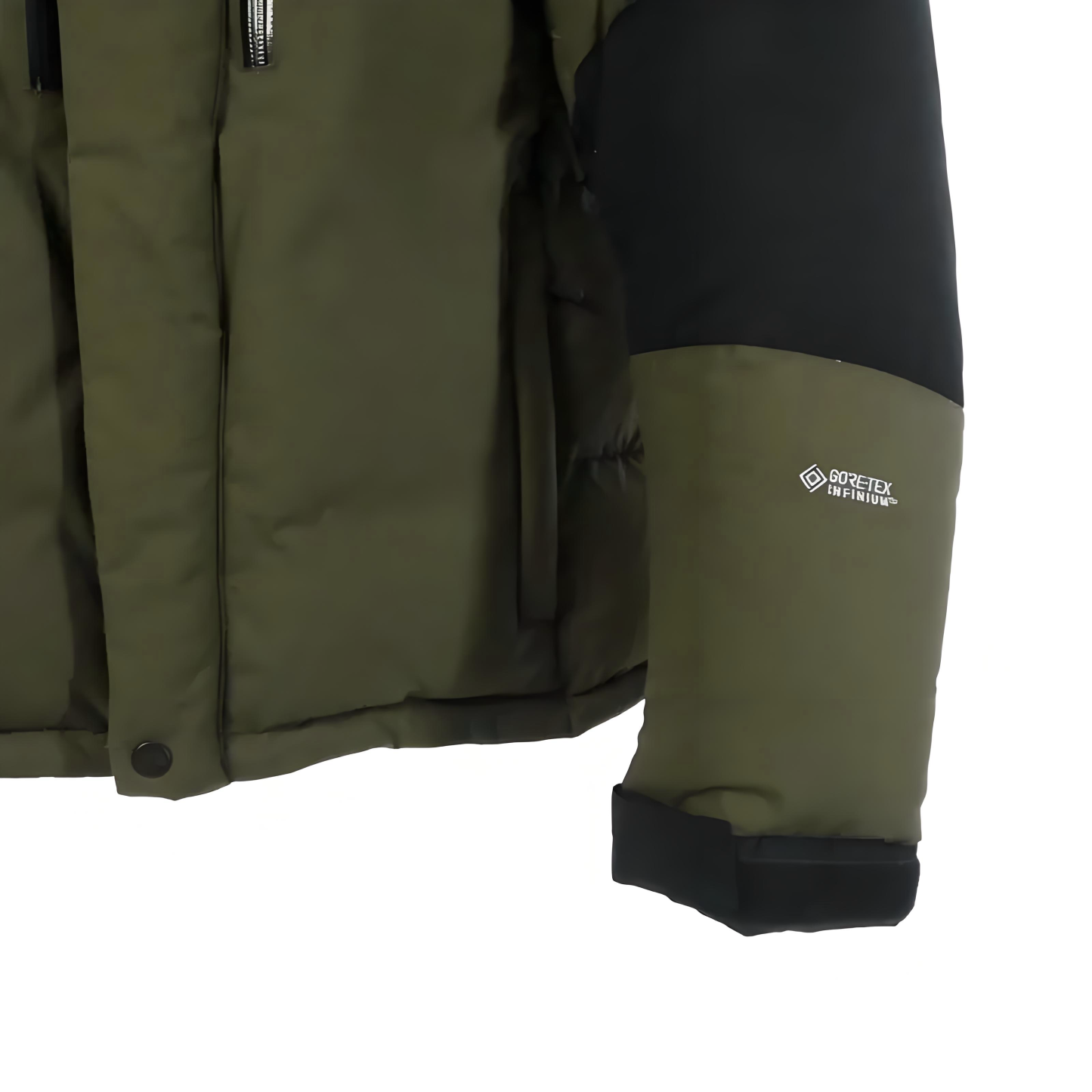 【特価人気商品】ザ・ノースフェイス パッチワークデザインのフード付きダウンジャケット