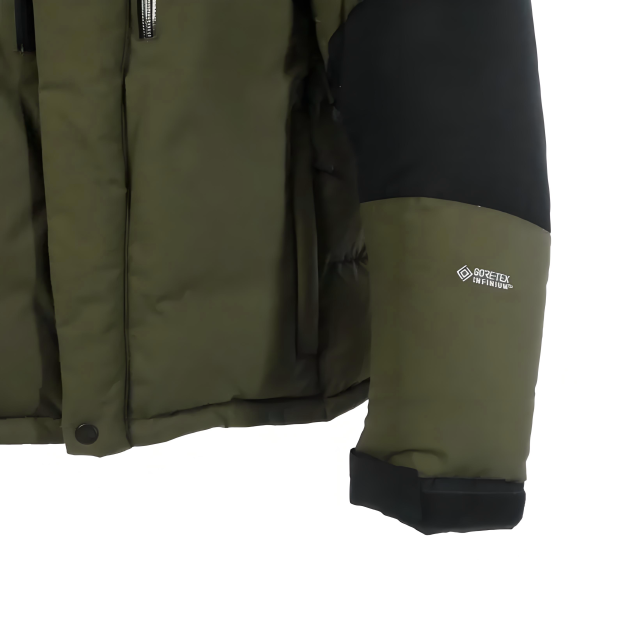 【特価人気商品】ザ・ノースフェイス パッチワークデザインのフード付きダウンジャケット