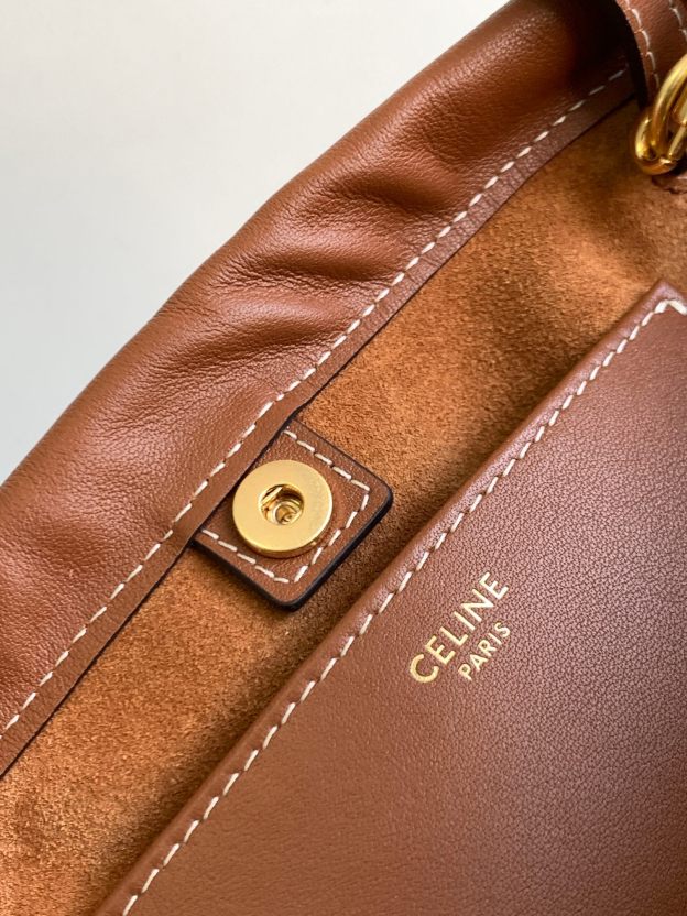 セリーヌ「Celine」 MINI CUIR CABAS TRIOMPHE スムースレザー ドローストリング バッグ