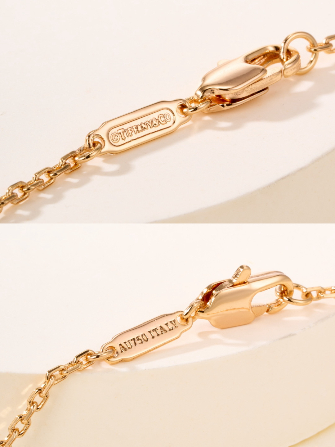 ティファニー「Tiffany & Co.」T Lock セミダイヤネックレス スモール バイカラーゴールド