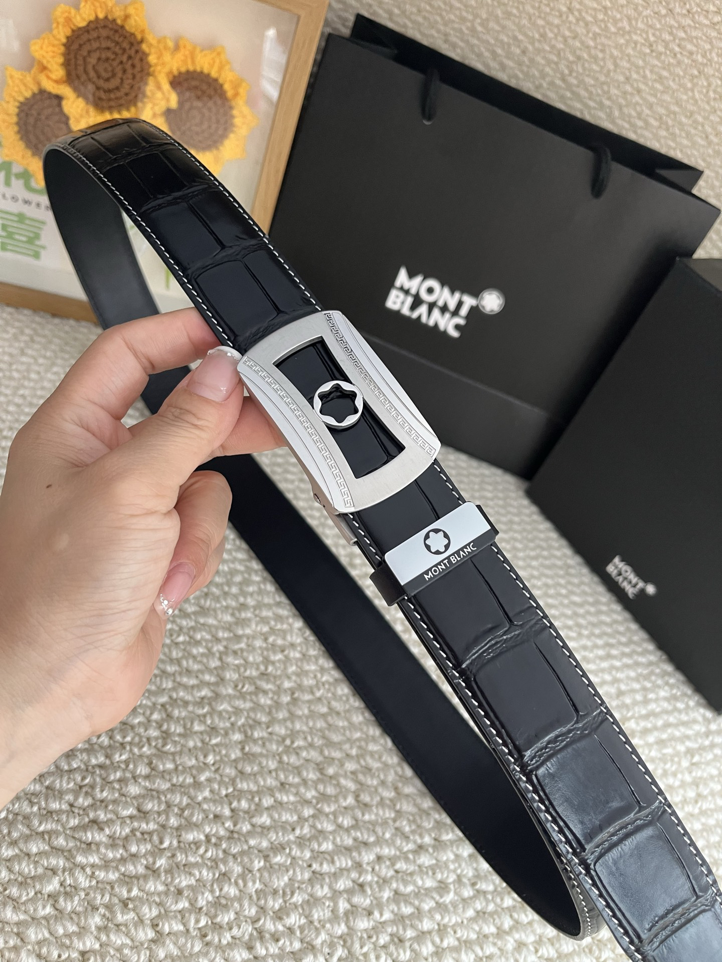 【厳選在庫】Montblanc ビジネスマン正装ベルト「全長約 100cm」