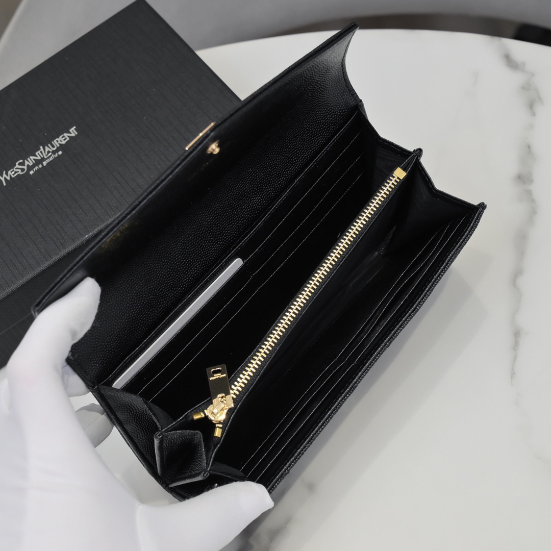 サンローラン「Saint Laurent」カサンドラ マトラッセ ラージ フラップウォレット