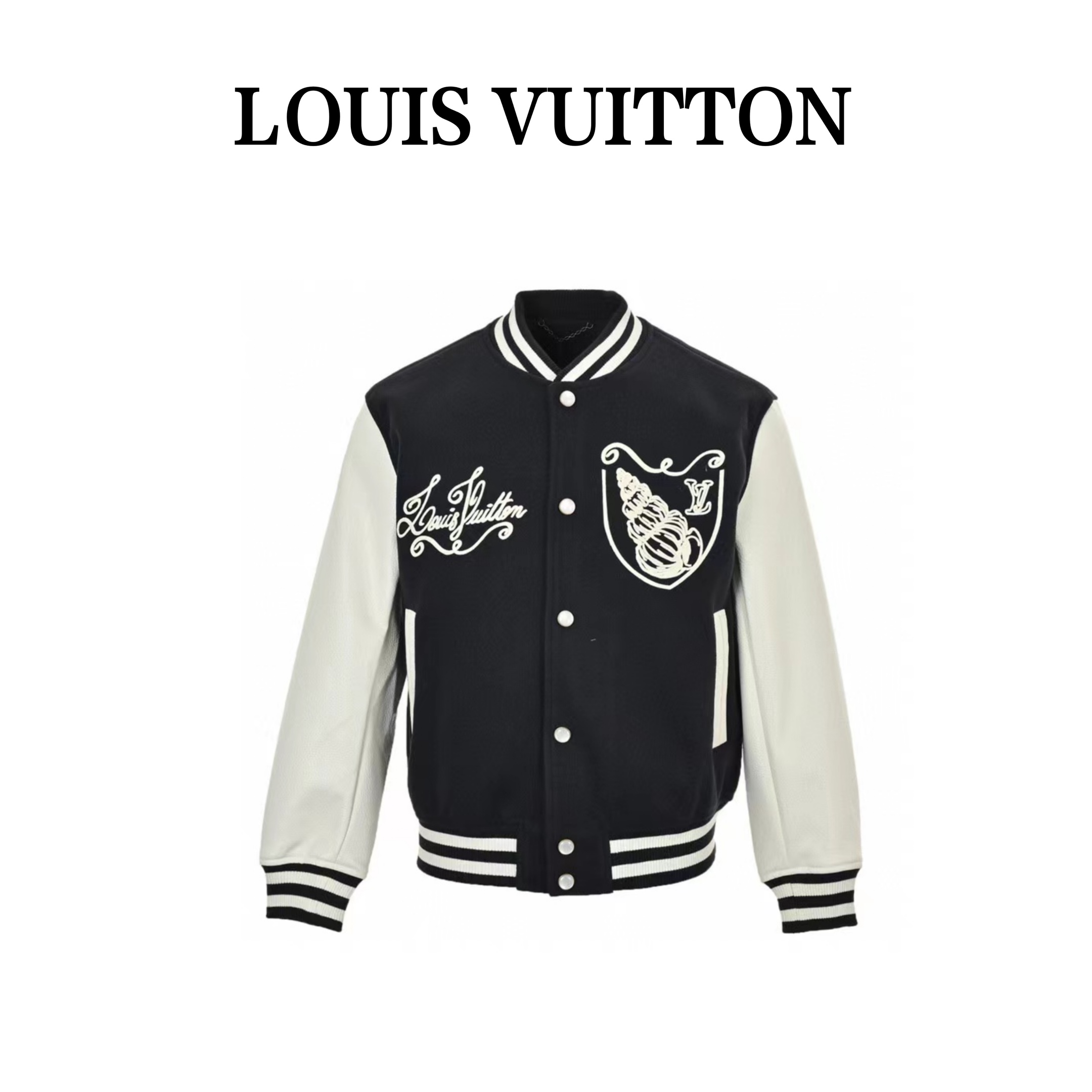 Louis Vuitton / ルイ・ヴィトン 24Fw（2024 年秋冬）のアワビ刺繍アルファベットロゴ付きのベースボールジャケット