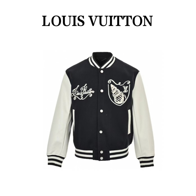 Louis Vuitton / ルイ・ヴィトン 24Fw（2024 年秋冬）のアワビ刺繍アルファベットロゴ付きのベースボールジャケット