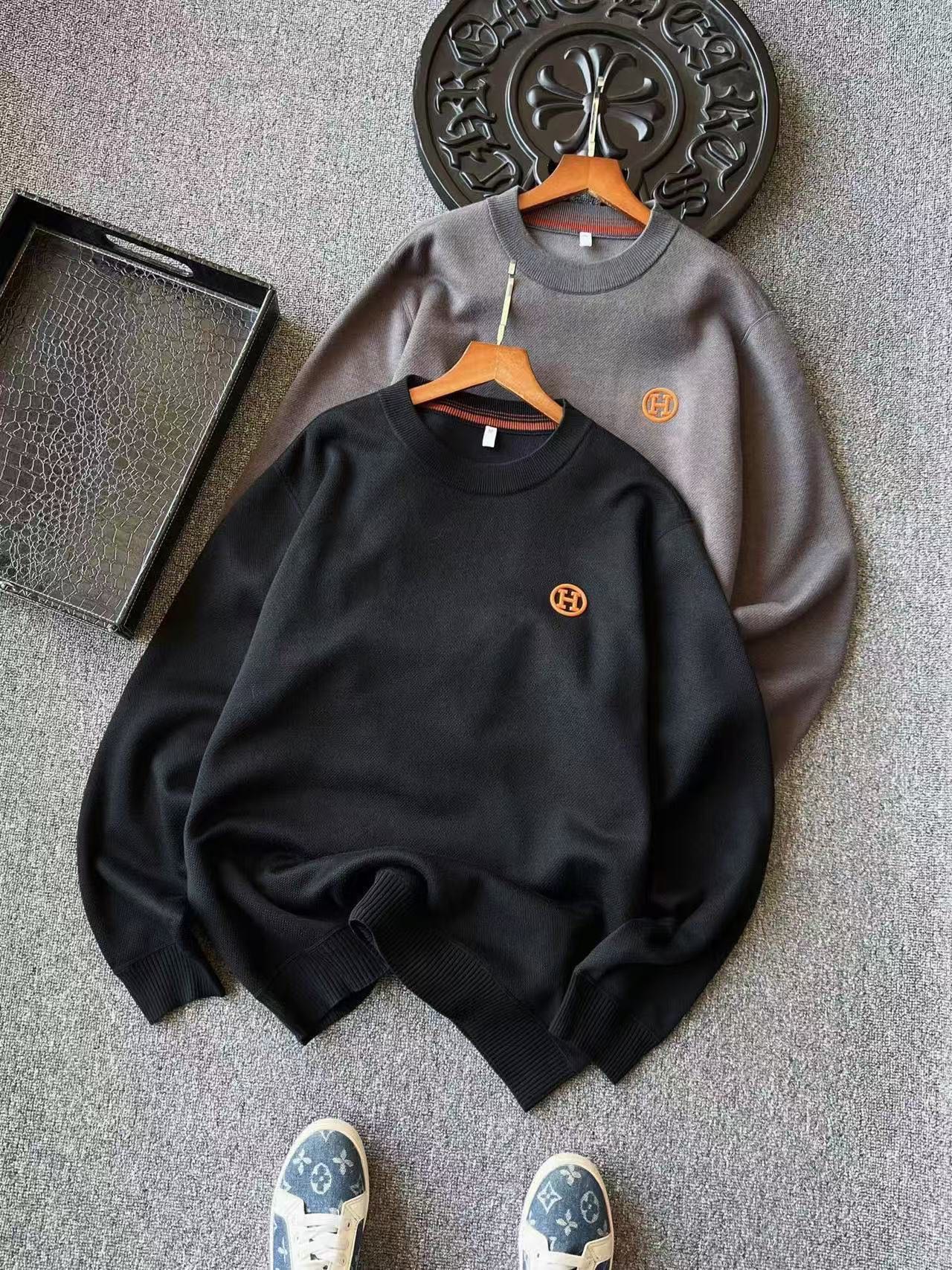 エルメス「Hermès」秋冬用ラウンドネックニットセーター