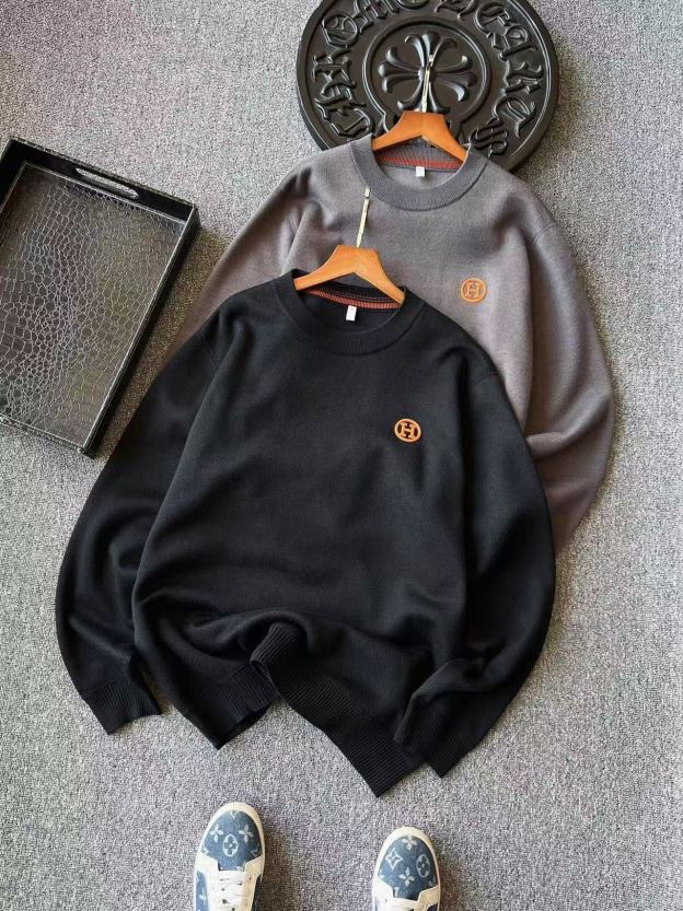 エルメス「Hermès」秋冬用ラウンドネックニットセーター