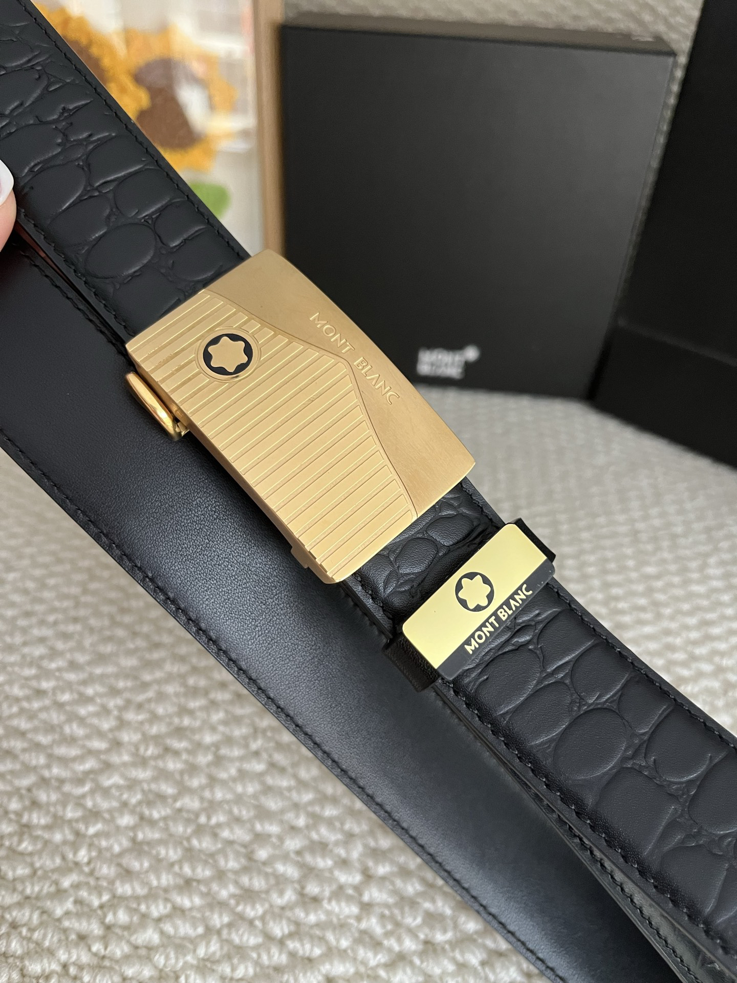 【厳選在庫】Montblanc ビジネスマン正装ベルト「全長約 100cm」