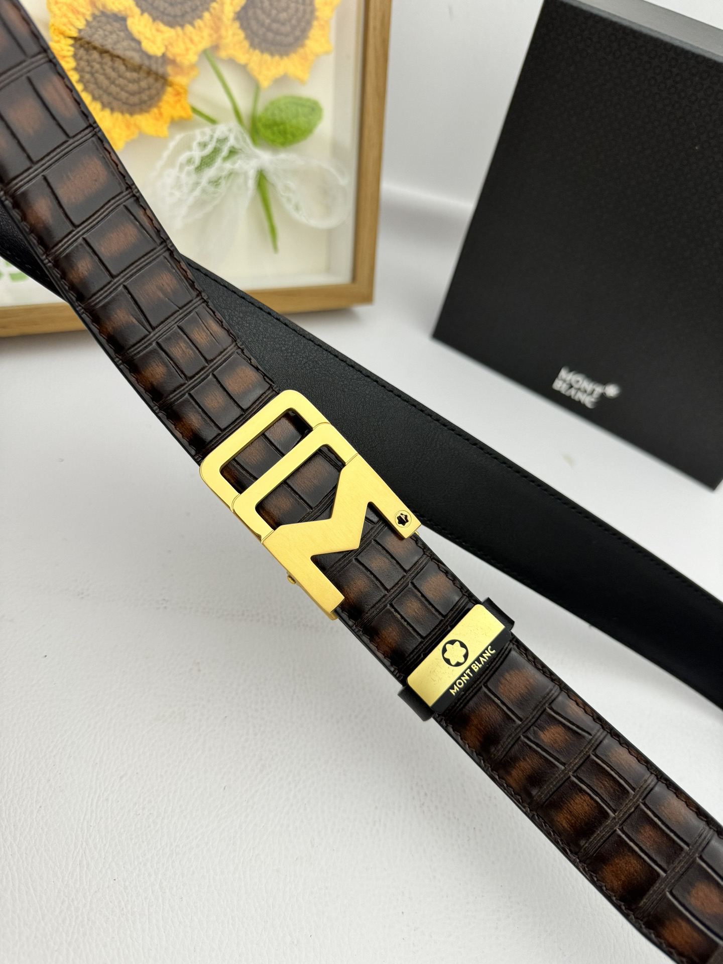 【厳選在庫】Montblanc ビジネスマン正装ベルト「全長約 100cm」