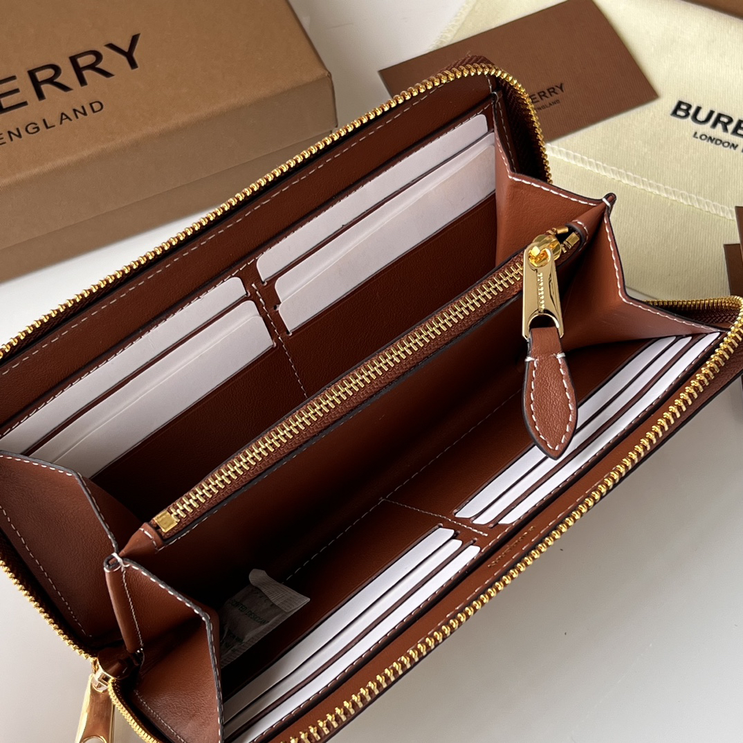 バーバリー「Burberry」チェック エコファブリック フルジップ ウォレット