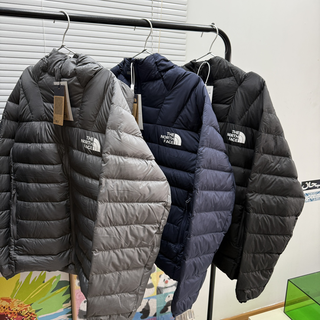 ザ・ノースフェイス メンズ フード付きダウンジャケット、ふんわりアウトドア登山ハイキング通勤ウェア