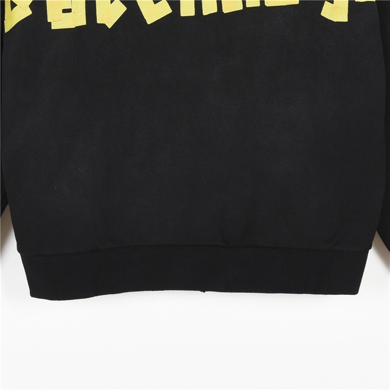 Balenciga（バレンシアガ） スクラッチ（磨破）とマスキングテープ（胶带）デザインのフード付きスウェットシャツ