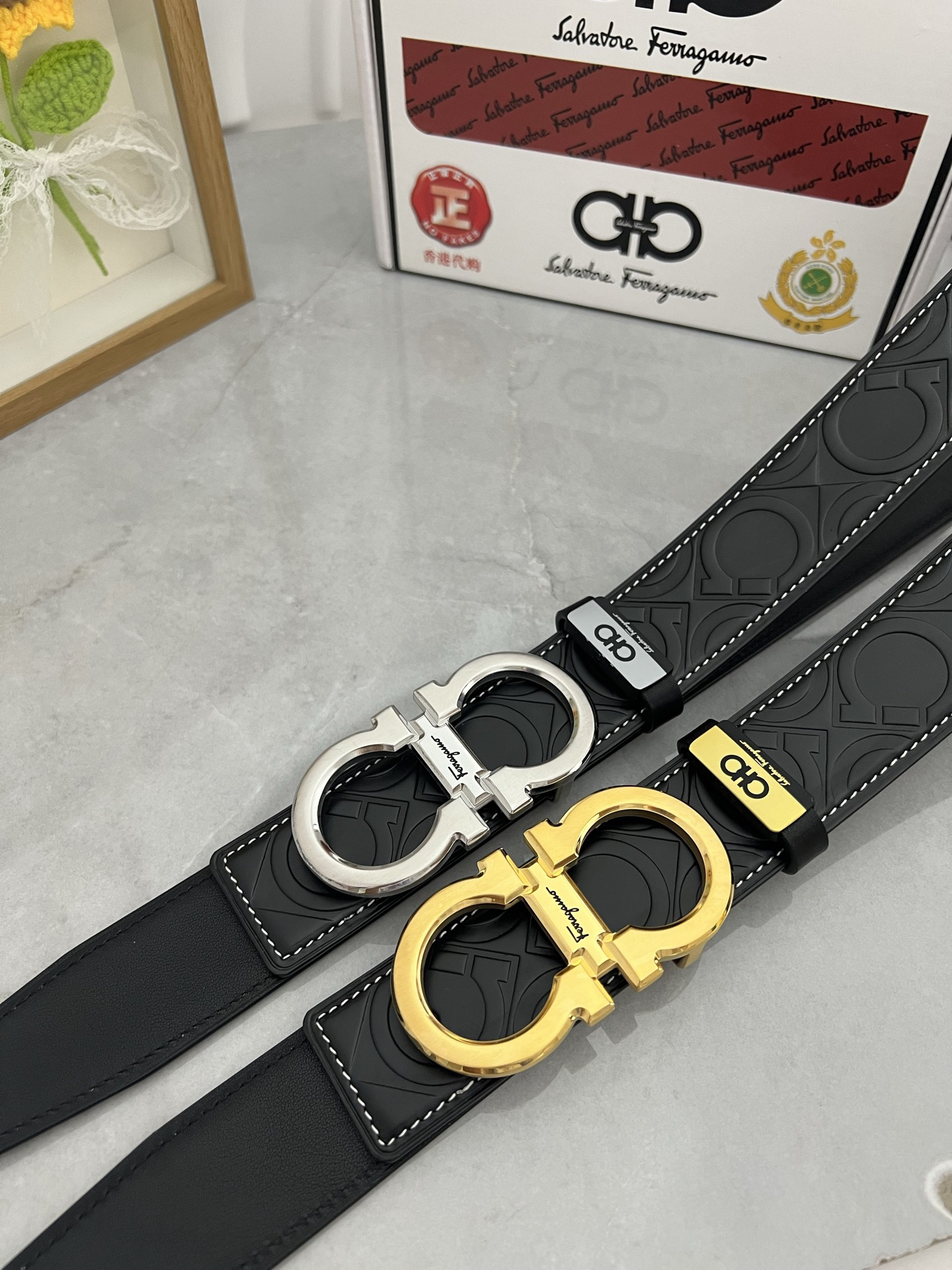 【新規倉庫入り】Salvatore Ferragamo 職人仕上げ高級ベルト「全長約 100cm」