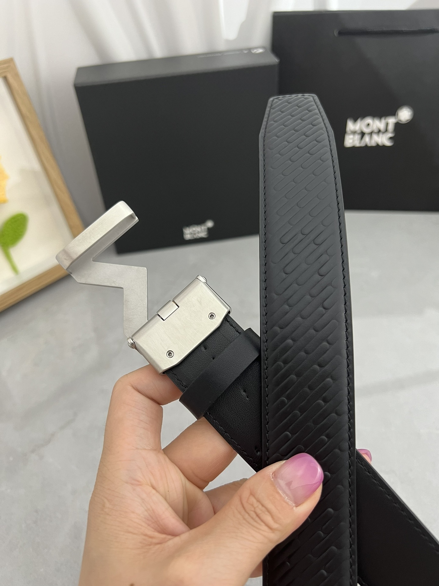 【厳選在庫】Montblanc ビジネスマン正装ベルト「全長約 100cm」
