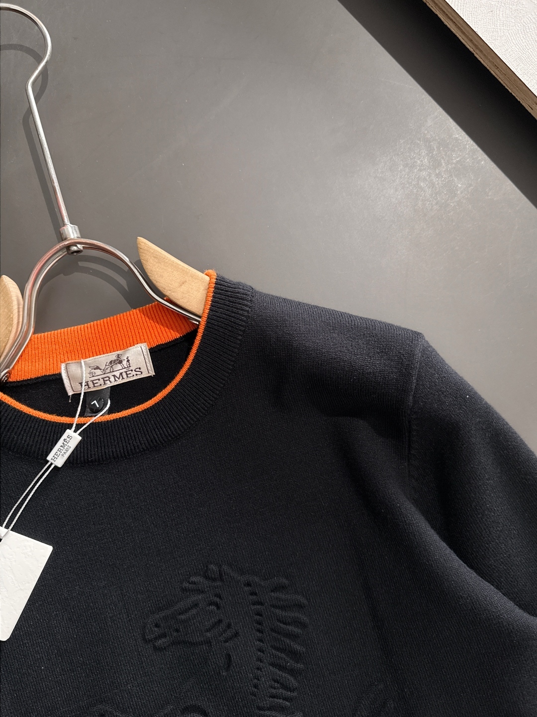 エルメス「Hermès」秋冬全身ジャージー柄新作シンプル丸首ニットウールセーター