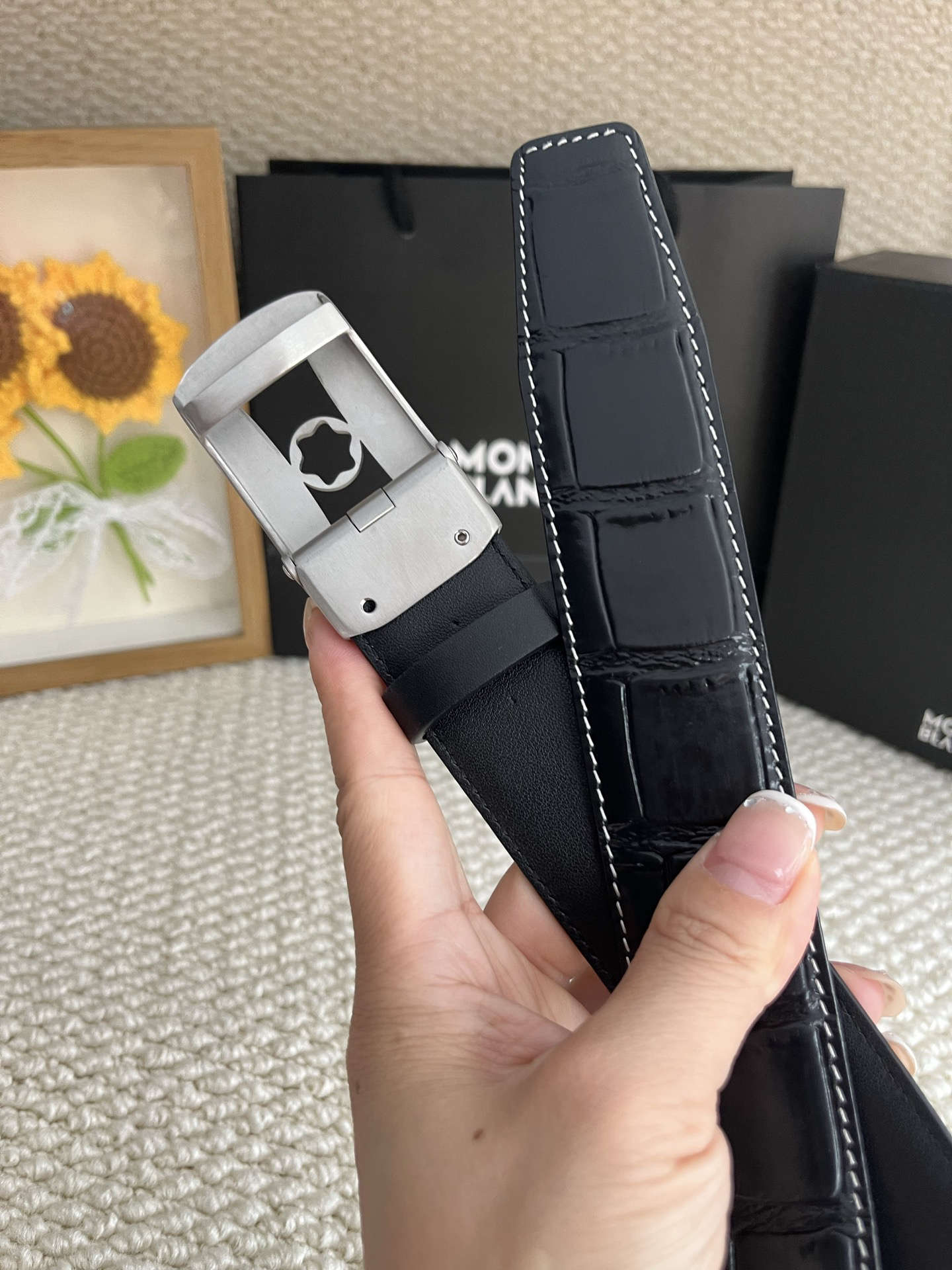 【厳選在庫】Montblanc ビジネスマン正装ベルト「全長約 100cm」
