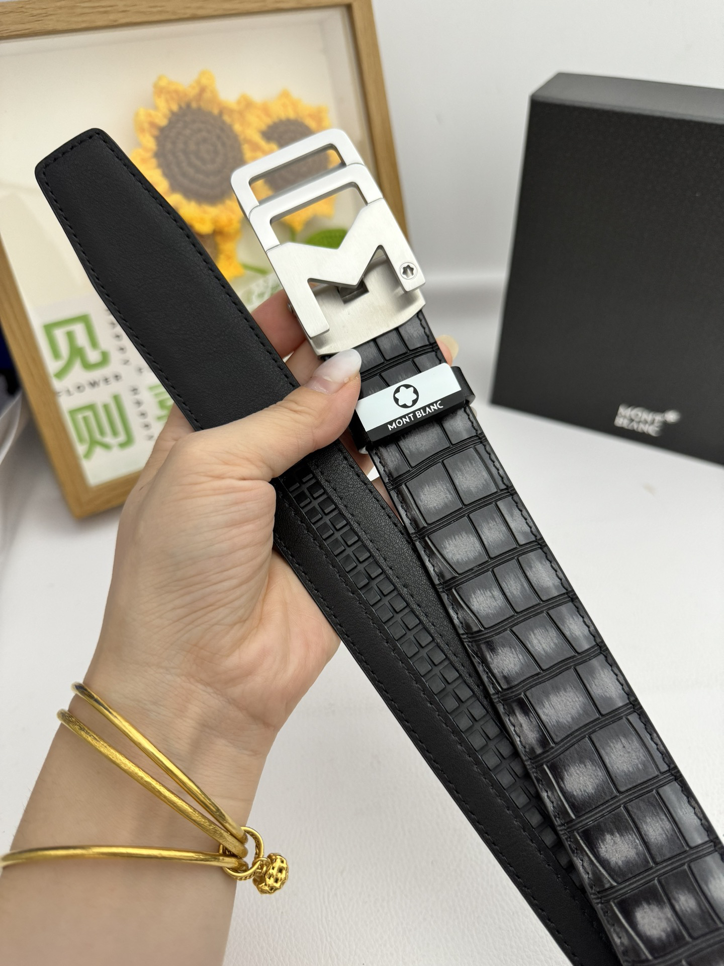 【厳選在庫】Montblanc ビジネスマン正装ベルト「全長約 100cm」