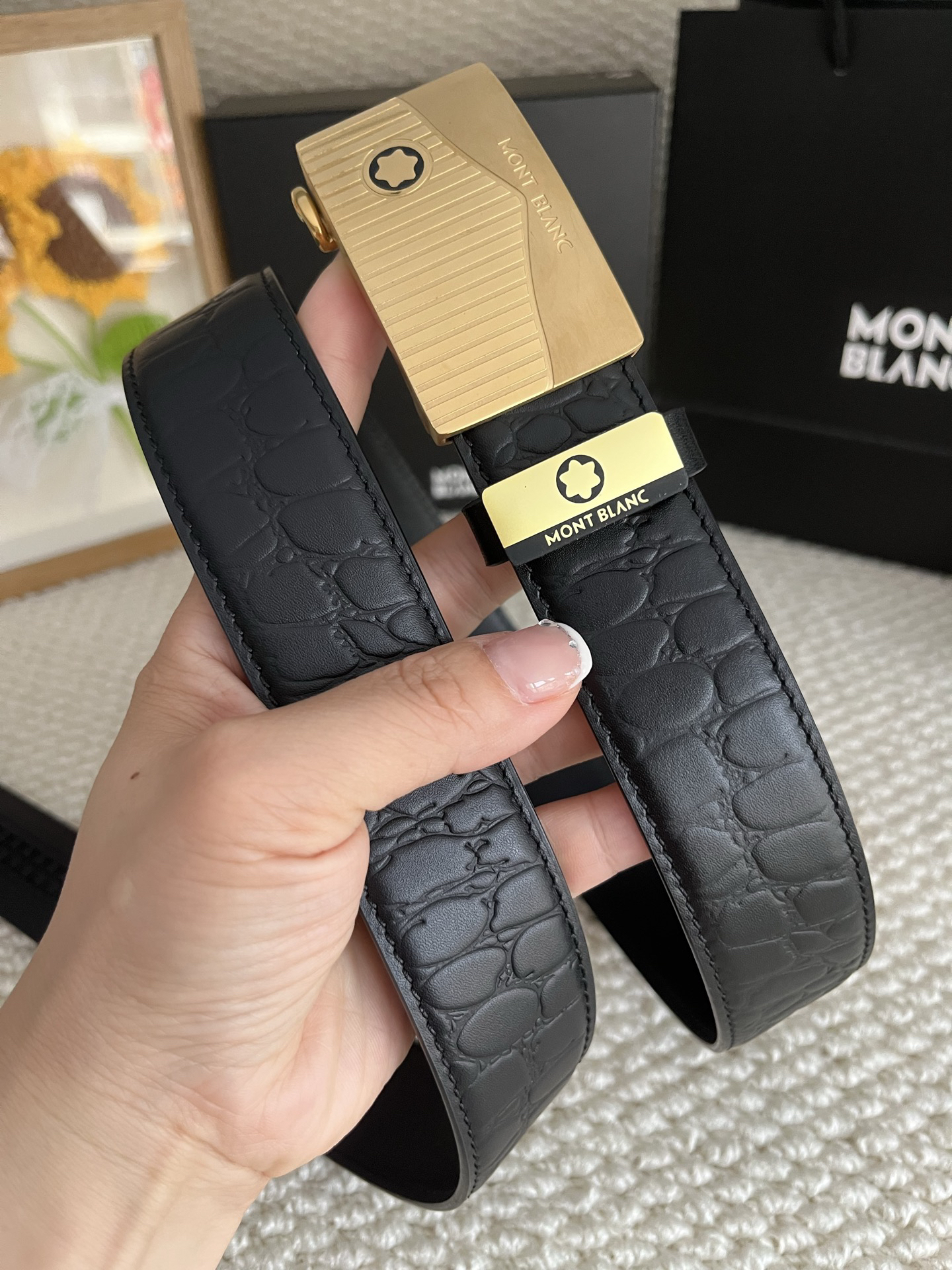 【厳選在庫】Montblanc ビジネスマン正装ベルト「全長約 100cm」